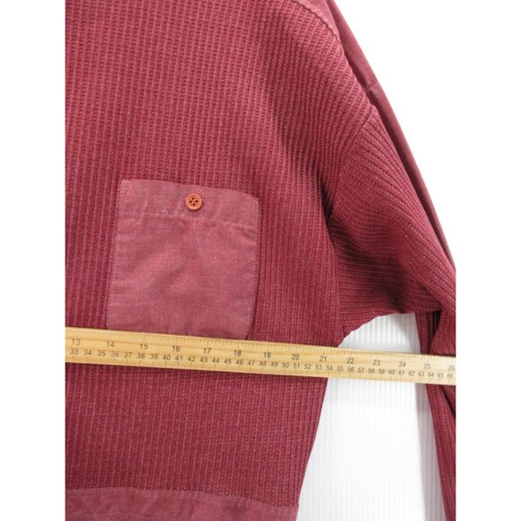 VINTAGE Huk A Poo Sweater Medium Pullover Ribbed Knit 80s Retro Pocket - Picture 5 of 10